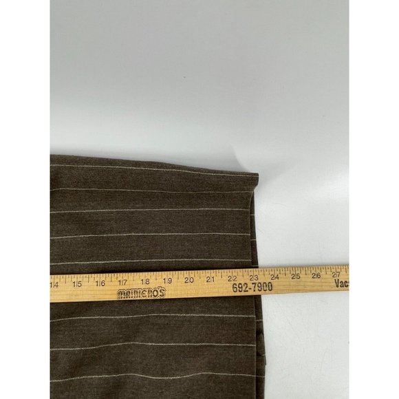 Jones New York Women's Brown Pinstripe 100% Wool Lined Pencil Skirt Size 8 - Picture 11 of 12